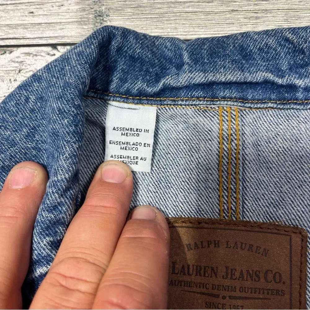 Vintage 90s Polo‎ Ralph Lauren Jean Chore Trucker Jacket Coat Shirt Size Medium
